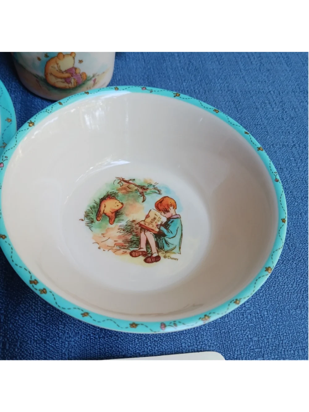 VTG Disney Winnie the Pooh Melamine Dish Set W/ Bowl, Cup, Plate, SPOON , Fork